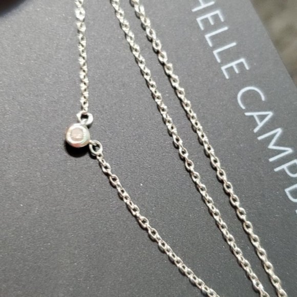 Michelle Campbell Jewelry - Michelle Campbell Diamond Bezel Necklace - Silver